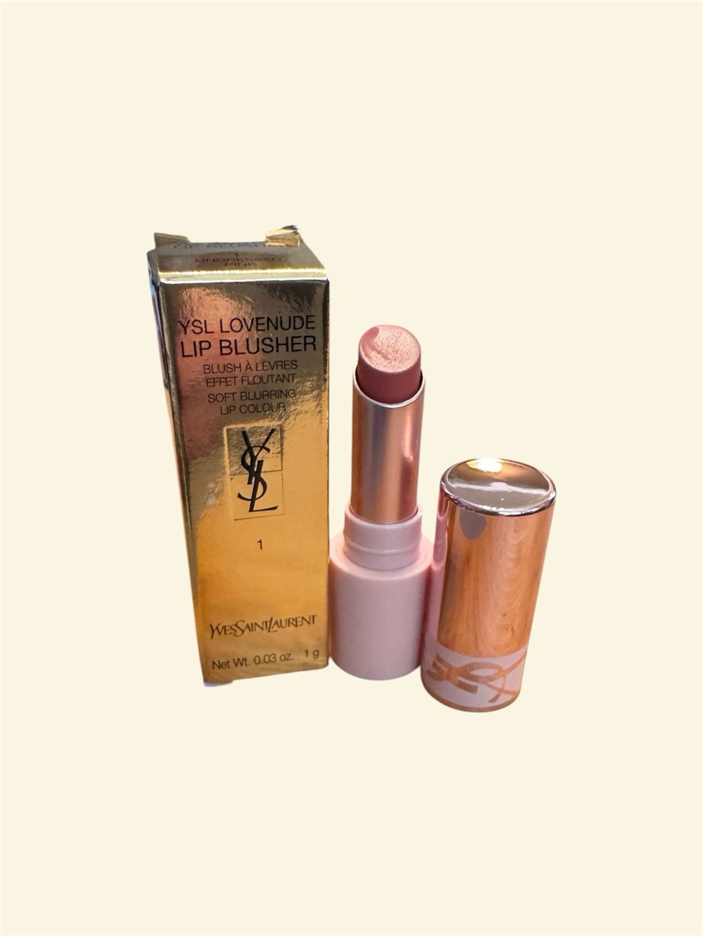 YSL Lovenu(de) Lip Blusher Mini 1 Undressed Pink With Box